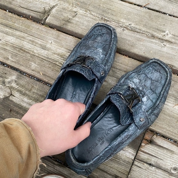 Authentic Louis Vuitton Monte Carlo Crocodile Skin Shoes Size 8 - Picture 13 of 16